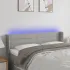 Tăblie de pat cu LED, gri deschis, 163x16x118/128 cm, textil GartenMobel Dekor