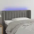 Tăblie de pat cu LED, gri deschis, 203x16x118/128 cm, catifea GartenMobel Dekor