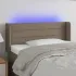 Tăblie de pat cu LED, gri taupe, 163x16x118/128 cm, textil GartenMobel Dekor