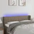 Tăblie de pat cu LED, gri taupe, 203x16x118/128 cm, textil GartenMobel Dekor