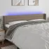 Tăblie de pat cu LED, gri taupe, 163x16x118/128 cm, textil GartenMobel Dekor