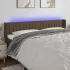 Tăblie de pat cu LED, maro închis, 203x16x118/128 cm, textil GartenMobel Dekor