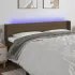 Tăblie de pat cu LED, maro închis, 163x16x118/128 cm, textil GartenMobel Dekor
