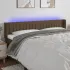 Tăblie de pat cu LED, maro închis, 203x16x118/128 cm, textil GartenMobel Dekor