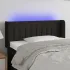 Tăblie de pat cu LED, negru, 203x16x118/128 cm, textil GartenMobel Dekor