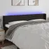 Tăblie de pat cu LED, negru, 163x16x118/128 cm, textil GartenMobel Dekor