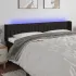 Tăblie de pat cu LED, negru, 203x16x118/128 cm, textil GartenMobel Dekor