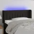 Tăblie de pat cu LED, negru, 203x16x118/128 cm, textil GartenMobel Dekor