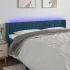 Tăblie de pat cu LED, gri deschis, 203x16x78/88 cm, catifea GartenMobel Dekor