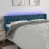 Tăblie de pat cu LED, gri închis, 203x16x78/88 cm, catifea GartenMobel Dekor