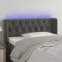 Tăblie de pat cu LED, gri închis, 163x16x118/128 cm, catifea  GartenMobel Dekor