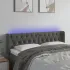 Tăblie de pat cu LED, gri închis, 163x16x118/128 cm, catifea  GartenMobel Dekor