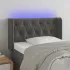 Tăblie de pat cu LED, gri închis, 163x16x118/128 cm, catifea  GartenMobel Dekor