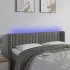 Tăblie de pat cu LED, gri deschis, 203x16x118/128 cm, catifea GartenMobel Dekor