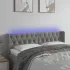 Tăblie de pat cu LED, gri închis, 147x16x78/88 cm, catifea GartenMobel Dekor