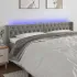 Tăblie de pat cu LED, gri deschis, 163x16x118/128 cm, catifea GartenMobel Dekor