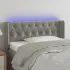 Tăblie de pat cu LED, gri deschis, 163x16x118/128 cm, catifea GartenMobel Dekor