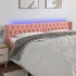 Tăblie de pat cu LED, roz, 163x16x118/128 cm, catifea GartenMobel Dekor