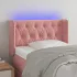 Tăblie de pat cu LED, roz, 163x16x118/128 cm, catifea GartenMobel Dekor