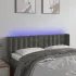 Tăblie de pat cu LED, gri închis, 163x16x118/128 cm, catifea GartenMobel Dekor