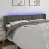 Tăblie de pat cu LED, gri închis, 163x16x118/128 cm, catifea GartenMobel Dekor