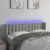 Tăblie de pat cu LED, gri deschis, 163x16x118/128 cm, catifea GartenMobel Dekor