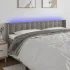 Tăblie de pat cu LED, gri deschis, 163x16x118/128 cm, catifea GartenMobel Dekor