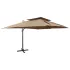 Umbrelă de grădină cantilever cu blat dublu 300x300 cm taupe GartenMobel Dekor