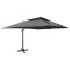Umbrelă de grădină în consolă cu blat dublu, culoare nisip, 400x300 cm GartenMobel Dekor