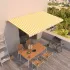 Copertină retractabilă manual, galben și alb, 500x350 cm GartenMobel Dekor