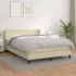 Pat box spring cu saltea, crem, 100x200 cm, piele ecologică GartenMobel Dekor