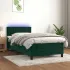 Pat box spring cu saltea, verde închis, 80x220 cm, catifea GartenMobel Dekor