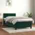 Pat box spring cu saltea, verde închis, 80x220 cm, catifea GartenMobel Dekor