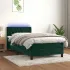 Pat box spring cu saltea, verde închis, 80x220 cm, catifea GartenMobel Dekor