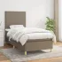 Pat box spring cu saltea, gri taupe, 80x200 cm, textil GartenMobel Dekor