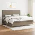 Pat box spring cu saltea, gri taupe, 80x200 cm, textil GartenMobel Dekor