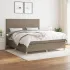 Pat box spring cu saltea, gri taupe, 80x200 cm, textil GartenMobel Dekor