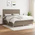 Pat box spring cu saltea, gri taupe, 90x200 cm, textil GartenMobel Dekor