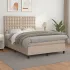 Pat box spring cu saltea, cappuccino, 90x200 cm piele ecologică GartenMobel Dekor