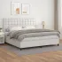 Pat box spring cu saltea, alb, 120x190 cm, piele ecologică GartenMobel Dekor