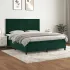 Pat box spring cu saltea, verde închis, 200x200 cm, catifea GartenMobel Dekor