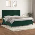 Pat box spring cu saltea, verde închis, 200x200 cm, catifea GartenMobel Dekor