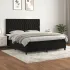 Pat box spring cu saltea, negru, 200x200 cm, catifea GartenMobel Dekor