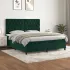 Pat box spring cu saltea, verde închis, 200x200 cm, catifea GartenMobel Dekor