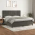 Pat box spring cu saltea, gri închis, 140x190 cm, catifea GartenMobel Dekor