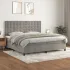 Pat box spring cu saltea, gri deschis, 140x190 cm, catifea GartenMobel Dekor