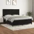 Pat box spring cu saltea, negru, 140x190 cm, catifea GartenMobel Dekor