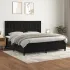 Pat box spring cu saltea, negru, 140x190 cm, catifea GartenMobel Dekor