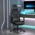Scaun de gaming cu suport picioare, negru/roșu, piele ecologică GartenMobel Dekor