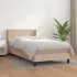 Pat box spring cu saltea, crem, 100x200 cm, piele ecologică GartenMobel Dekor